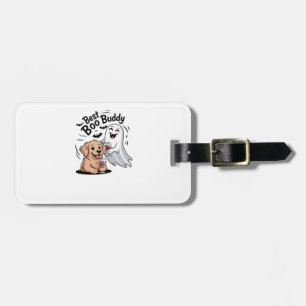 Dog and ghost drinking wine. Classic T-Shirt Luggage Tag