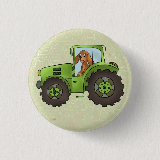 dog and horse 3 cm round badge (Front)