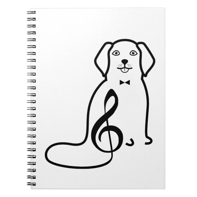 DOG AND MUSIC NOTE SPIRAL NOTEBOOK (Front)