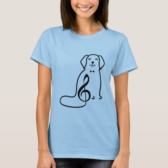 DOG AND MUSIC NOTE T-Shirt (Front)