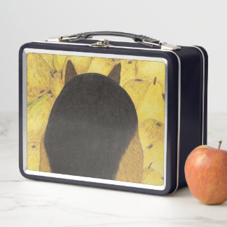 Dog and pears metal lunch box