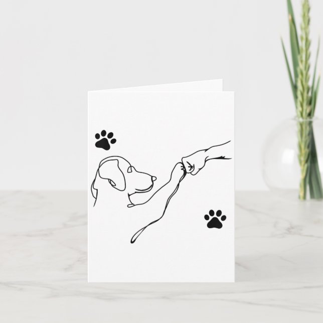 Dog And People Punch Hand Dog Friendship Fist Bump Card (Front)