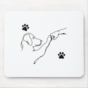 Dog And People Punch Hand Dog Friendship Fist Bump Mouse Pad