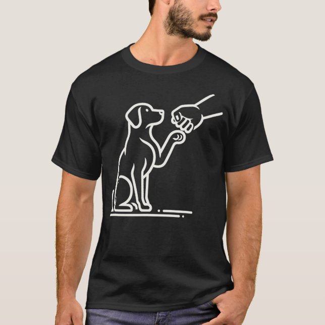 Dog And People Punch Hand Dog Friendship Fist Bump T-Shirt (Front)