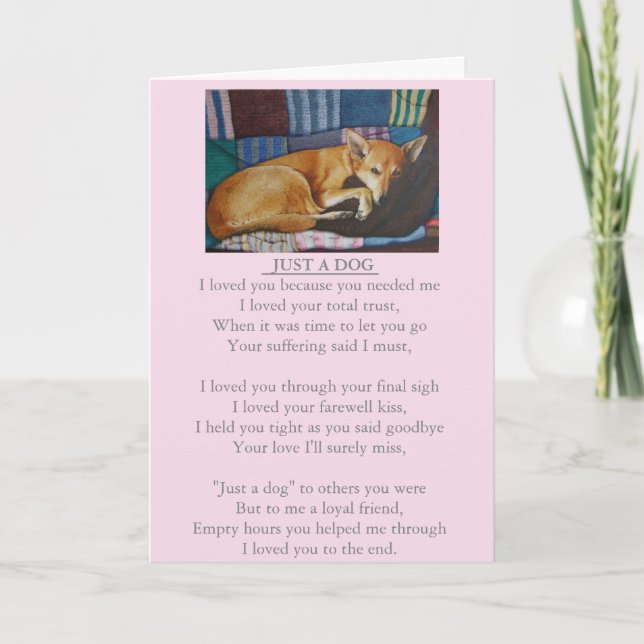 dog and pet sympathy original poem card (Front)