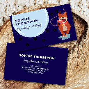 Dog and pets dog walking business card