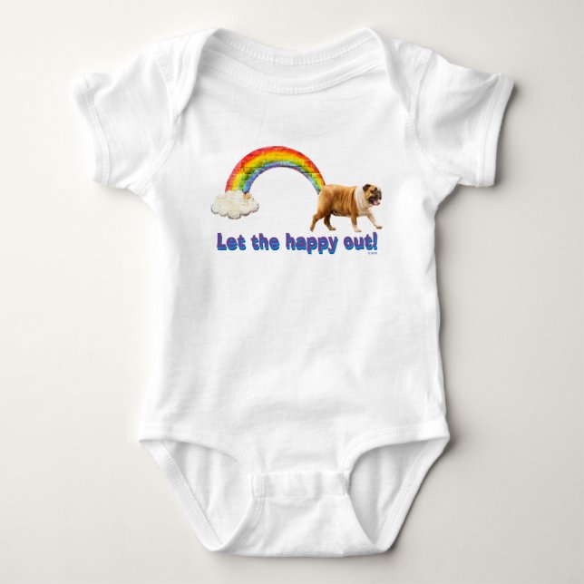 Dog and Rainbow Graffiti Baby Bodysuit (Front)