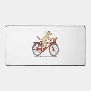 Dog and Squirrel are Friends  Whimsical Animal Art Desk Mat