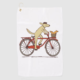 Dog and Squirrel are Friends  Whimsical Animal Art Golf Towel