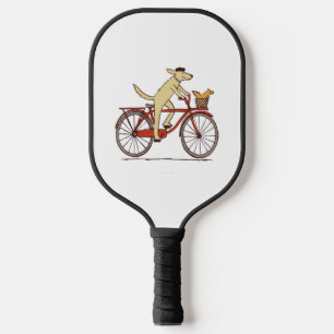 Dog and Squirrel are Friends  Whimsical Animal Art Pickleball Paddle