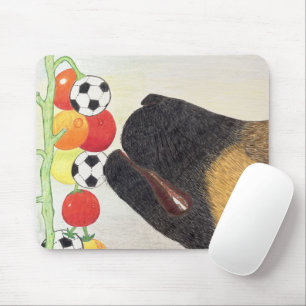Dog and tomatoes mouse pad