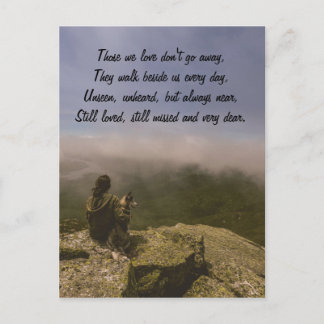 Dog and Woman on a Rocky Bluff Postcard