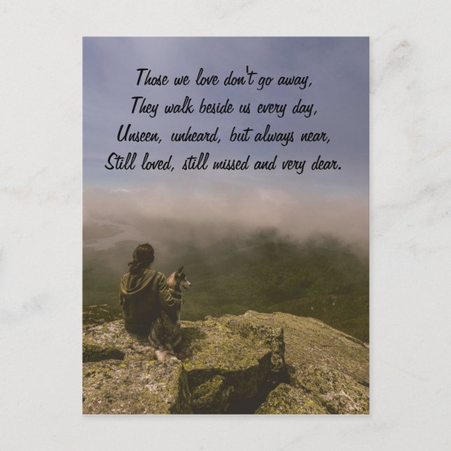 Dog and Woman on a Rocky Bluff Postcard (Front)