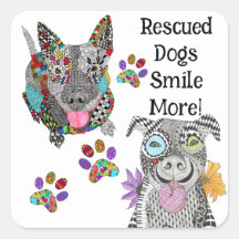 Dog Animal Adoption and Rescue Stickers