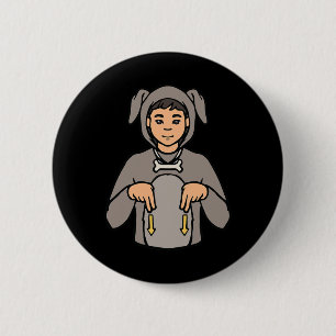 Dog Animal ASL Hand Gesture Deaf Hearing Loss Awar 6 Cm Round Badge