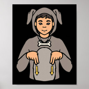 Dog Animal ASL Hand Gesture Deaf Hearing Loss Awar Poster