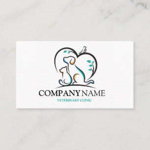 Dog Animal Pet Logo Veterinary Clinic Business Card
