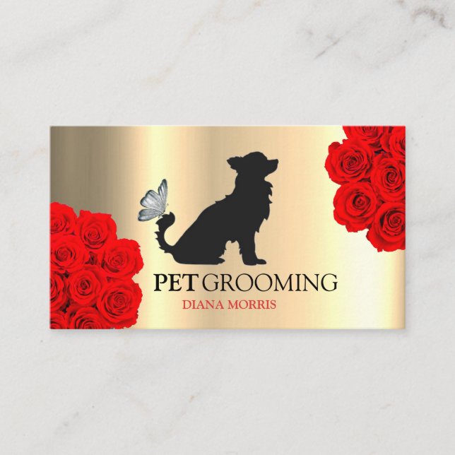 Dog Animal Pet Logo Veterinary Clinic Pet Grooming Business Card (Front)