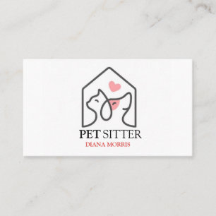 Dog Animal Pet Logo Veterinary Clinic Pet Sitter Business Card