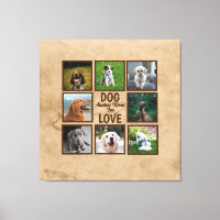 Dog Another Word For Love | 8 Photo Collage Brown 