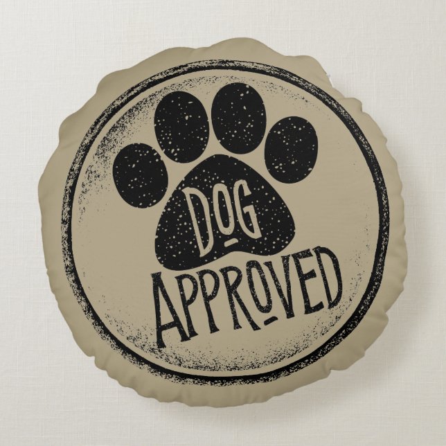 Dog Approved Round Pillow (Back)