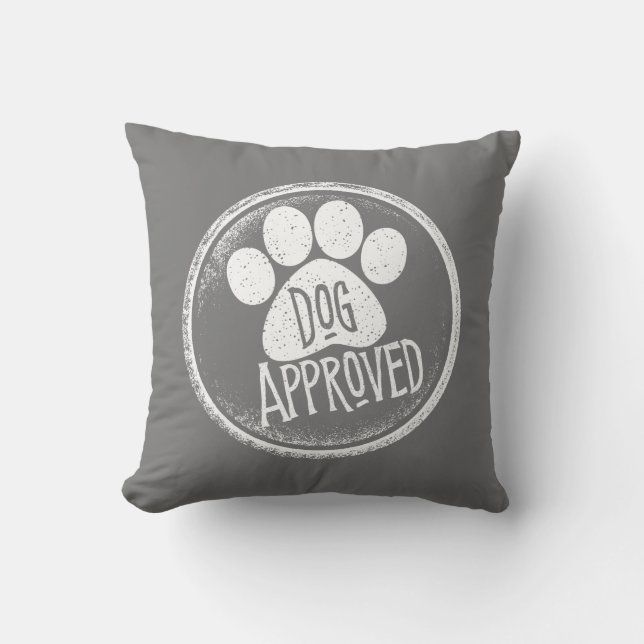 Dog Approved Throw Pillow (Front)