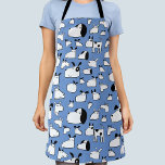 Dog Apron<br><div class="desc">Fun cartoon dog pattern on a blue background,  which can be changed in the design tool.  Original art by Nic Squirrell. Perfect for dog moms and dads and animal and pet lovers.</div>
