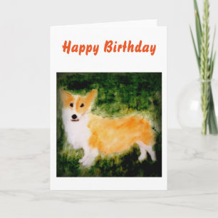 Dog Art Cute Corgi Card