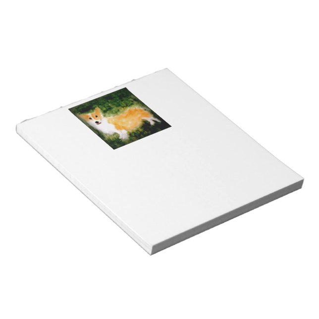 Dog Art Cute Corgi Notepad (Angled)