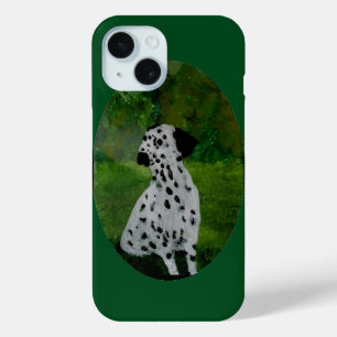Dog Art Dalmatian Custom Colour iPhone 15 Case