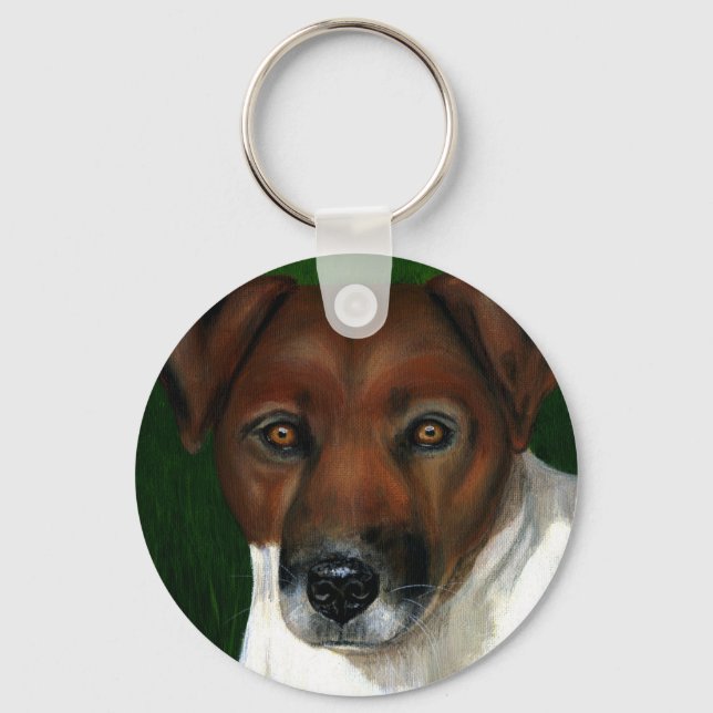 Dog Art - Jack Russell Terrier - Otis Key Ring (Front)