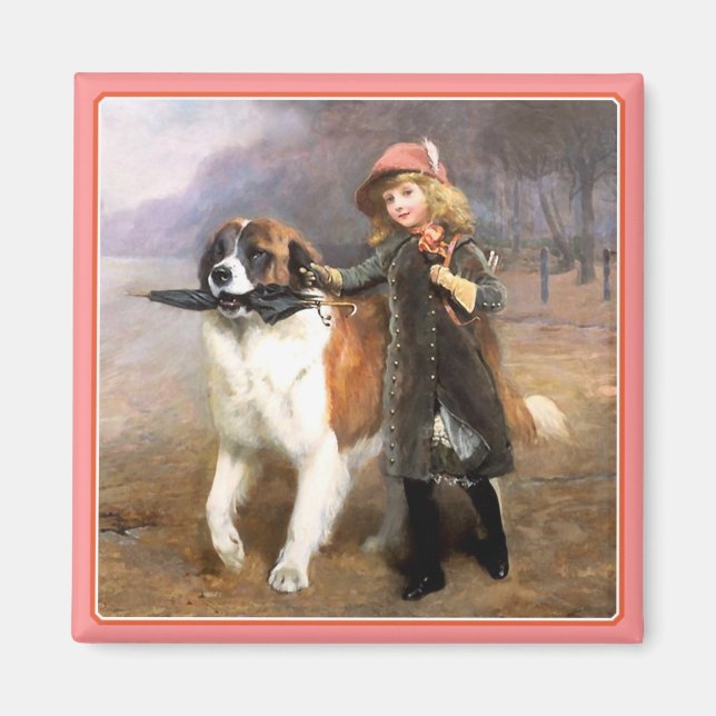 Dog Art:  Off to School Magnet (Front)