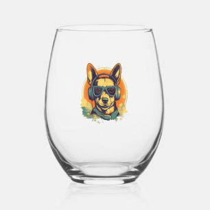 Dog Art s That Capture the Canine Essence Stemless Wine Glass
