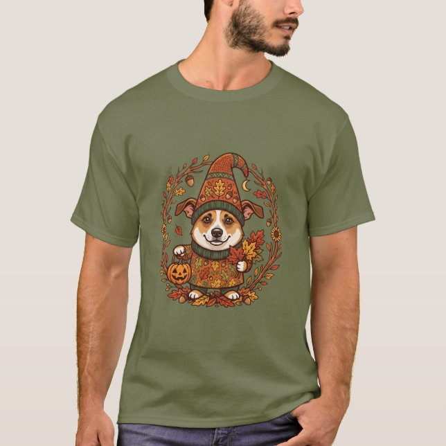 dog as a fall gnome T-Shirt (Front)