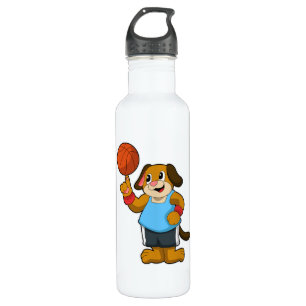 Dog as Basketball player with Basketball 710 Ml Water Bottle
