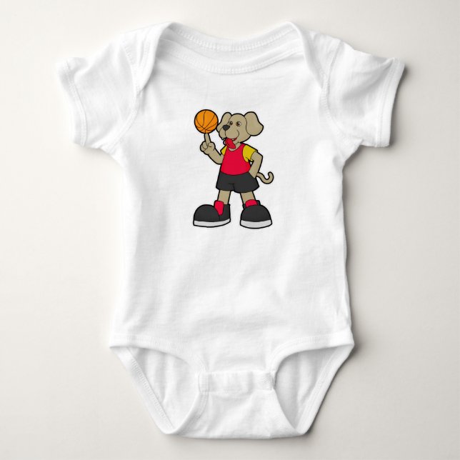 Dog as Basketball player with Basketball Baby Bodysuit (Front)