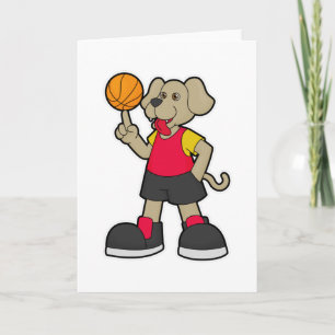 Dog as Basketball player with Basketball Card