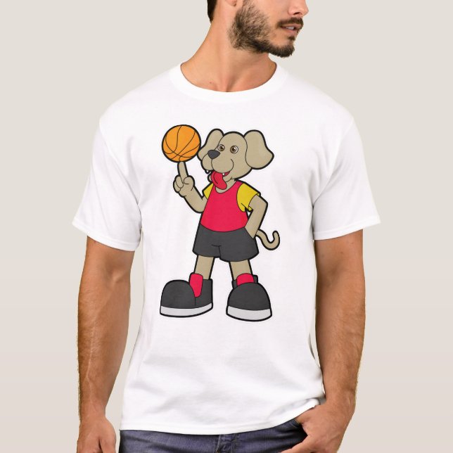Dog as Basketball player with Basketball T-Shirt (Front)