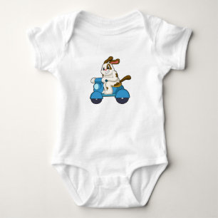 Dog as Biker with Scooter.PNG Baby Bodysuit