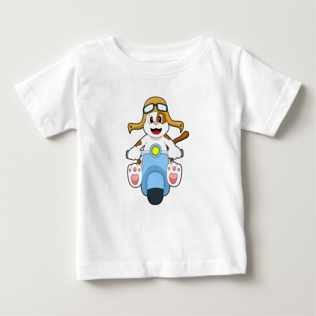 Dog as Biker with Scooter.PNG Baby T-Shirt (Front)