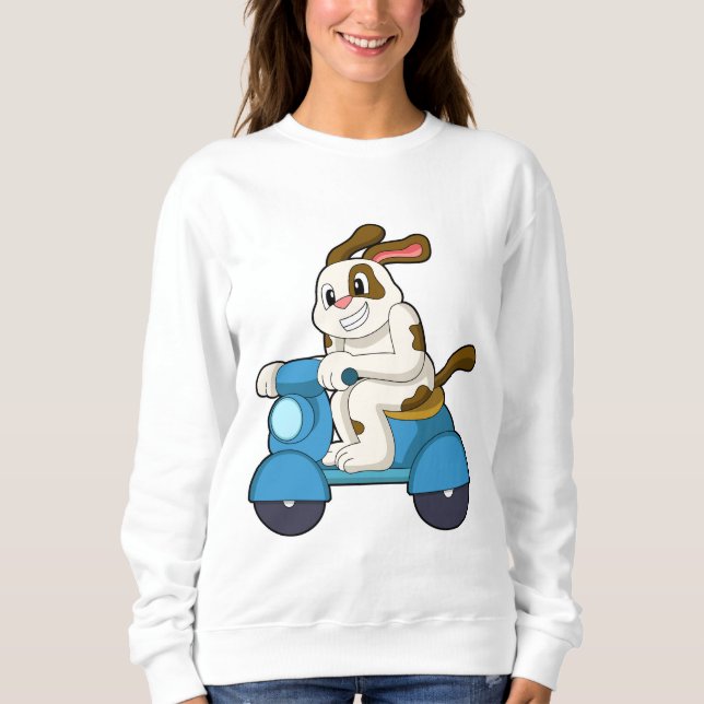 Dog as Biker with Scooter.PNG Sweatshirt (Front)