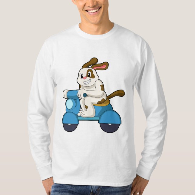 Dog as Biker with Scooter.PNG T-Shirt (Front)