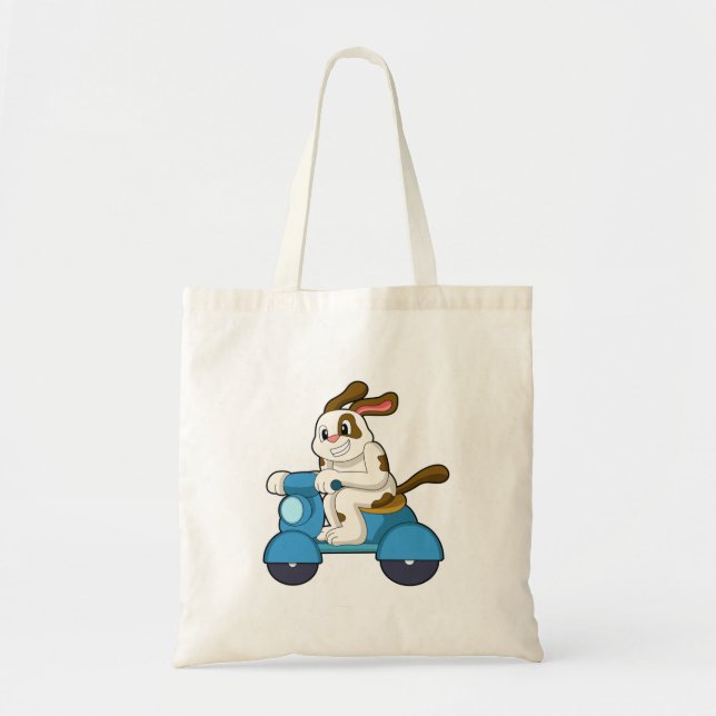 Dog as Biker with Scooter.PNG Tote Bag (Front)