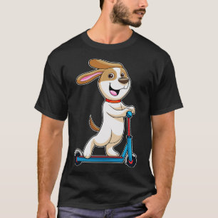 Dog As Biker With Scooter  T-Shirt