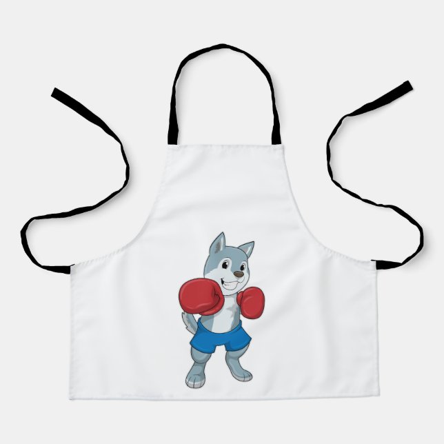 Dog as Boxer with Boxing gloves Apron (Front)