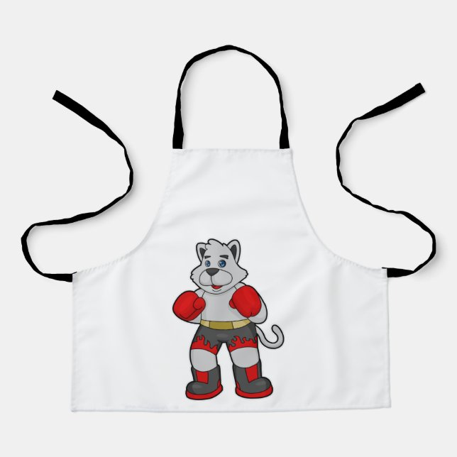 Dog as Boxer with Boxing gloves Apron (Front)