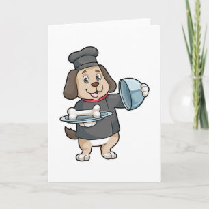 Dog as Chef with Platter & Bones Card