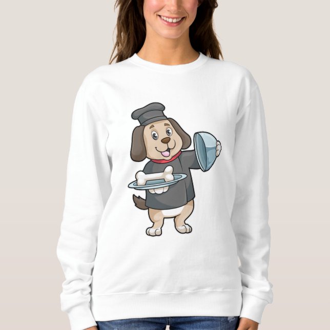 Dog as Chef with Platter & Bones Sweatshirt (Front)