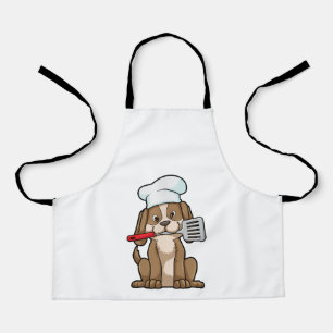 Dog as Cook with Chef's hat & Spatula Apron