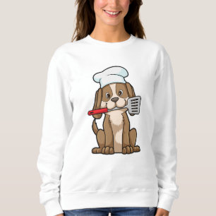 Dog as Cook with Chef's hat & Spatula Sweatshirt